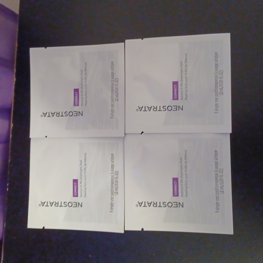 4 New Single Use Neostrata Correct Retinol Overnight Peels